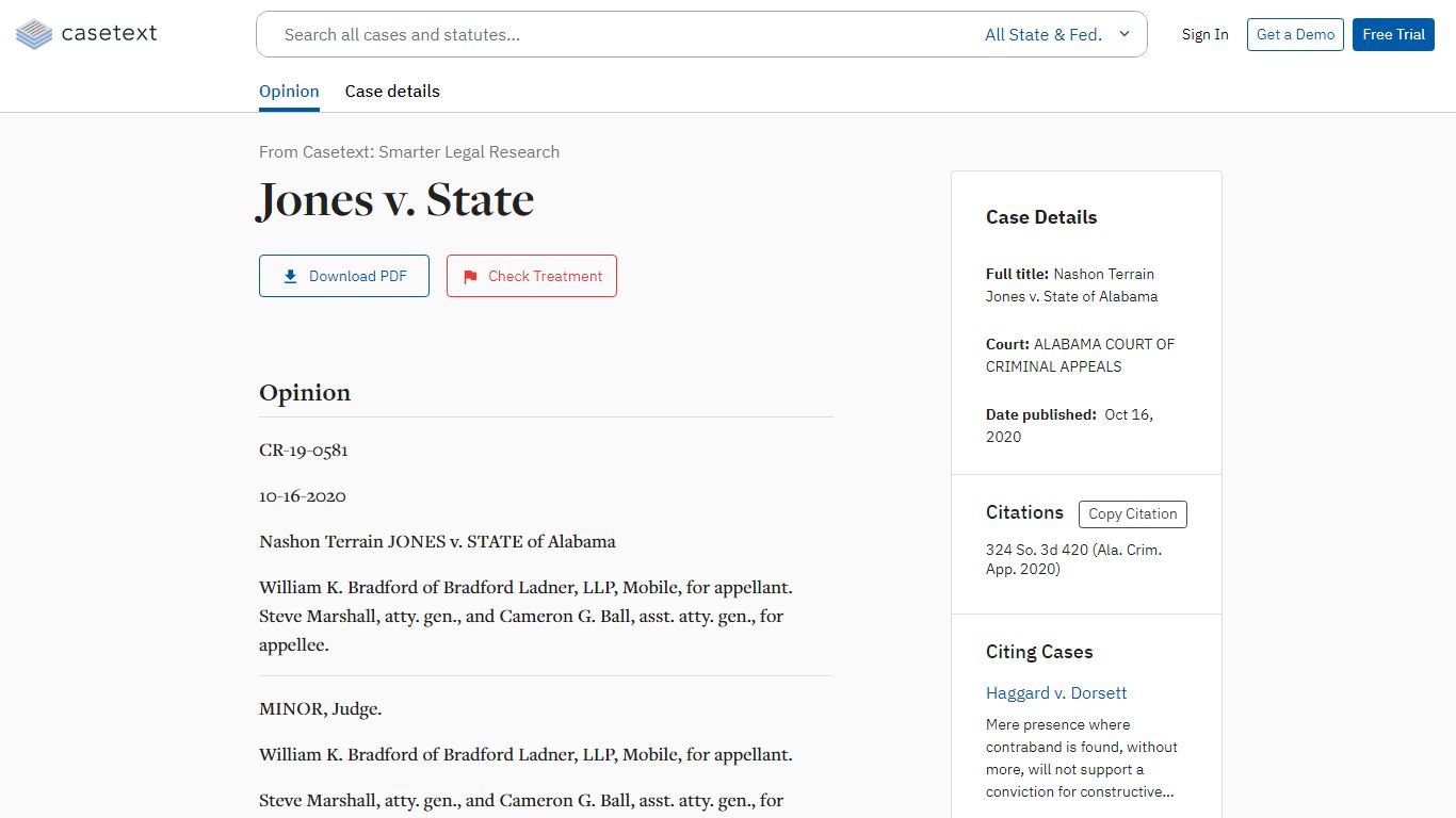 Jones v. State, 324 So. 3d 420 | Casetext Search + Citator